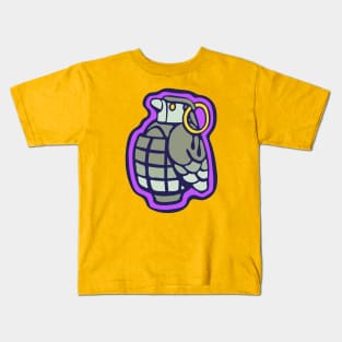 Pigeon Grenade illustration Kids T-Shirt